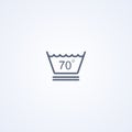 Delicate machine wash at a temperature up to 70 degrees, vector best gray line icon Royalty Free Stock Photo