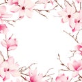 Delicate magnolia flowers vector card