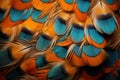 Delicate Mandarin duck feathers. Generate Ai Royalty Free Stock Photo