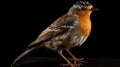 Delicate Markings: A Brown Bird On A Black Background