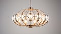 Delicate Modern Chandelier: Gold And Glass Fixture With Retro Charm