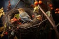 Delicate Nest bird eggs. Generate Ai