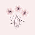 delicate pastel flowers on a pink background Royalty Free Stock Photo