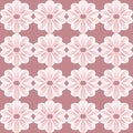 Delicate and pastel-inspired floral vector pattern with pink and white flowers on light background, perfect Royalty Free Stock Photo