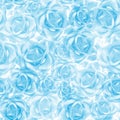 Delicate pattern of blue roses. Seamless pattern for printing on paper and fabric. illustration.