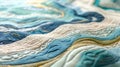 The delicate pattern of the fabric resembling a meandering river adding an artistic touch to the blanket Royalty Free Stock Photo