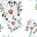 Summer holidays garden Delicate pattern of peony flowers. Roses, peony, anemones and eucalyptus, succulent.