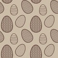 Delicate patterns of Easter eggs in a seamless spring design featuring various textures Royalty Free Stock Photo