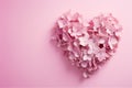 delicate pink background with air clouds and many hearts. To congratulate your loved ones