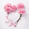 delicate pink background with air clouds and many hearts. To congratulate your loved ones