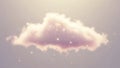 Delicate pink cloud with sparkling stars and soft light in a muted background image Royalty Free Stock Photo