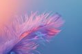 Ethereal Elegance Pink Feather on Blue