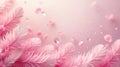 Delicate pink feathers and falling petals a dreamy, light and airy background. Generative AI Royalty Free Stock Photo