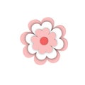 A delicate pink flower. Flower on a white background