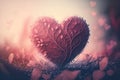 delicate pink heart on blurred background double exposure graphic romantic illustration