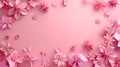Delicate pink paper flowers background Royalty Free Stock Photo