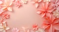 Delicate pink paper flowers background Royalty Free Stock Photo