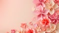 Delicate pink paper flowers background Royalty Free Stock Photo
