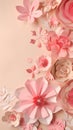 Delicate pink paper flowers background Royalty Free Stock Photo