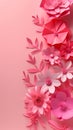 Delicate pink paper flowers background Royalty Free Stock Photo