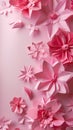 Delicate pink paper flowers background Royalty Free Stock Photo