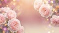 A dreamy frame of pink roses with a soft glowing background Royalty Free Stock Photo