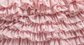 Delicate pink ruffles fabric texture close up Royalty Free Stock Photo