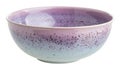 A delicate porcelain bowl with a speckled glaze effect showcasing soft pastel colors of lavender pink and light blue.