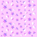 Delicate purple colored heart and stars background.