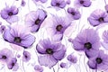 Delicate purple flowers on a white background