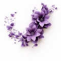 Delicate purple flowers on a white background