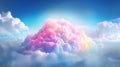 Delicate rainbow clouds of pink, purple, blue, yellow colors. Abstract beautiful sky background. Colorful Cloudscape