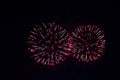A delicate red burst of fireworks in the night sky, Christmas, New Year Royalty Free Stock Photo