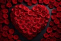 Delicate Red rose shape heart closeup. Generate Ai Royalty Free Stock Photo