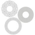 Delicate ring ornaments. Thin geometric torus. Circular Vector outlines. Minimal white space. Royalty Free Stock Photo