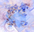 Delicate, romantic, abstract background in blue and lilac colors. Imitation of painting with watercolor paints.