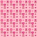 Delicate romantic floral seamless pattern with tulips and hearts. Valentine print for tee, paper, fabric, textile. Hand drawn