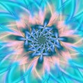 Delicate and romantic wild-floral spiral fractal in blooming glow
