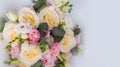 The delicate rustic floral bouquet on grey background Royalty Free Stock Photo