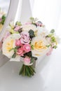 The delicate rustic floral bouquet on white background