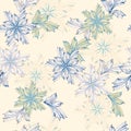 Delicate seamless floral pattern in pastel colors. Vector flowers on a light background, print for fabric and tiles Royalty Free Stock Photo