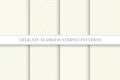 Delicate seamless striped patterns. Fabric textures. Tileable swatches