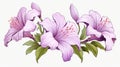 Delicate Shading: Violet Lilies Clip Art With Decorative Borders