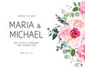 Delicate side wedding vector design frame