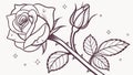 Delicate single rose with leaves. Romantic bloom, timeless elegance, vector design Generative AI Royalty Free Stock Photo