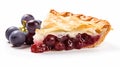 Delicate Slice Of Cherry, Blueberry, And Peach Pie - Monochrome Toning