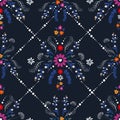 Delicate small flower with heart shape of florals, fantasy seamless pattern vector design,Design for fashion , fabric, textile,