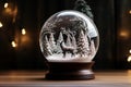 Delicate Snow decorative globe. Generate Ai Royalty Free Stock Photo