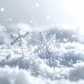 Delicate Snowflake Crystal Close Up Macro Winter Snowfall Soft Light Royalty Free Stock Photo
