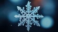 Delicate snowflake crystal. Cold or winter time concept.